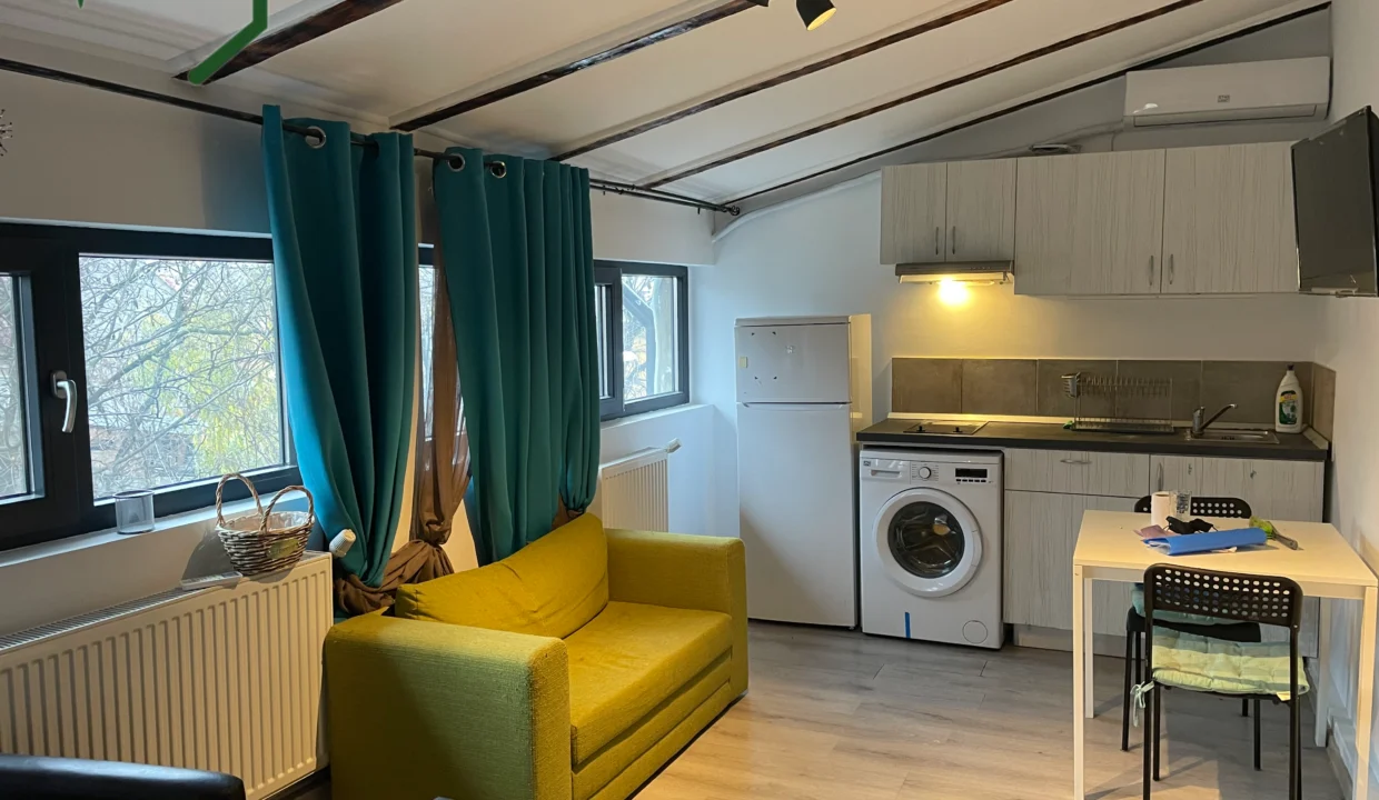 open space kitchen + living-room-1-bedroom-apartment-41-matasari-street-bucharest